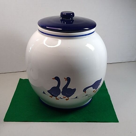Vintage Rosenthal Netter Cobalt Blue Art Pottery Kitchen Ceramic Cookie Jar - Picture 1 of 10